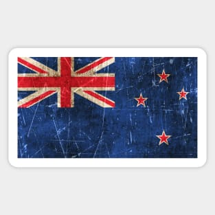 Vintage Aged and Scratched New Zealand Flag Sticker